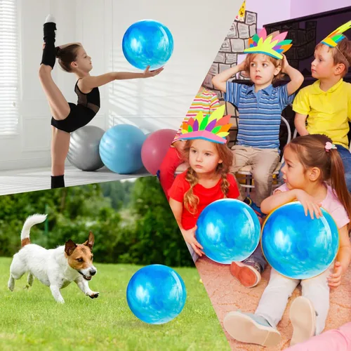 Vista 6 de Grevosea Pelota inflable grande de 15 pulgadas, pelota de playa, bola animosa marmoleada, bolas de rebote de nube colorida para adultos, mascotas