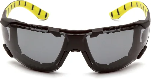 Vista 2 de Pyramex Endeavor Plus Safety Glass Black/Gray Frame With Foam Padding Clear H2MAX Anti-fog Lens