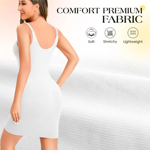 Vista 2 de Faja moldeadora para debajo de los vestidos, vestido de mujer, moldeador de cuerpo, control de abdomen, camisola completa debajo del vestido