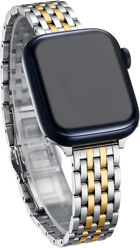 Vista 9 de Correa delgada y femenina para Apple Watch 11 10 Se 9 8 7 6 5 4 3, Correa metálica elegante para mujeres para Apple Watch 42mm 41mm 40mm 44mm 45mm
