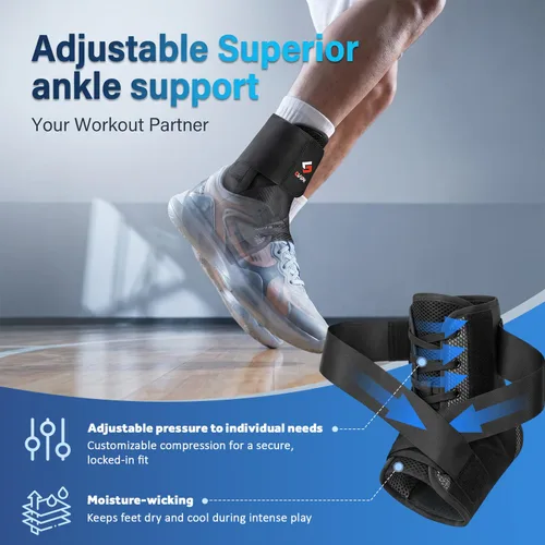 Vista 2 de Gviipk Tobillera para esguince de tobillo, soporte de tobillo rápido con cordones para mujeres y hombres, soporte de pie para alivio de fascitis