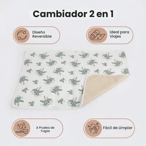 Vista 7 de Cambiador de pañales para bebé, 19.7"x25.6" forros impermeables para cambiador con parte superior frontal de algodón 100% muselina y parte trasera