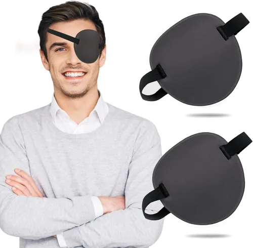 Vista 14 de 2 parches oculares ajustables para tratar la ambliopía u ojo vago, válidos para el ojo derecho o izquierdo, color negro