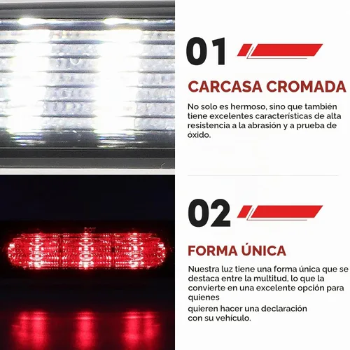 Vista 5 de Tercera tercera luz de freno LED para Ford F150 2015-2017 Lámpara de carga trasera Luz de freno de montaje alto (lente humo de carcasa cromada)