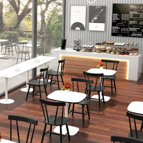 Vista 9 de GOFLAME Windsor - Juego de 2 sillas de comedor con respaldo ergonómico de husillo, sillas de asiento de madera de goma maciza, sillas laterales