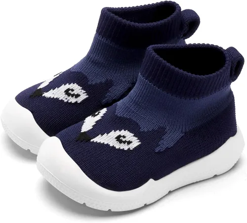 Vista 4 de Engtoy Baby Sock Shoes Baby Walking Shoes Infant Non-Slip Breathable Slippers with Soft Rubber Sole Baby Boys Girls Slip On Sneakers