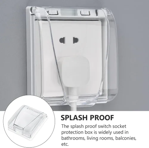 Vista 8 de 4 unids caja 86 cubierta de interruptor Conjoined Socket Case Protector de pared Socket Cover Socket Protective Case Wall Plug Covers Wall Cover