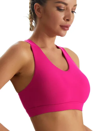 Vista 2 de RUNNING GIRL Sports Bra for Women, Criss-Cross Back Padded Strappy Sports Bras Medium Support Yoga Bra with Removable Cups