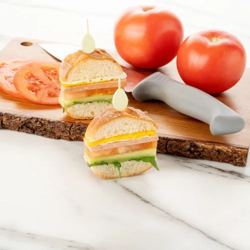 Vista 7 de Palitos de fruta de 3.5 pulgadas, 100 pinchos de cóctel desechables, duraderos, punta afilada, palitos de canapé de bambú, congelables, para copas