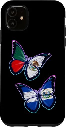 Vista 8 de El Salvador y México bicultural Roots - Carcasa para iPhone 17 (versión mariposa)