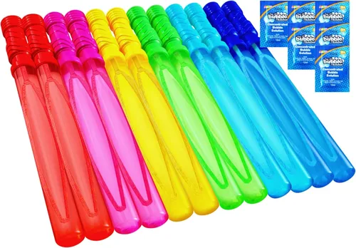 Vista 10 de JOYIN - Varitas grandes de 14.6 pulgadas para hacer burbujas para niños, 6 piezas con solución de recambio, juguete de verano, recuerdo de fiesta