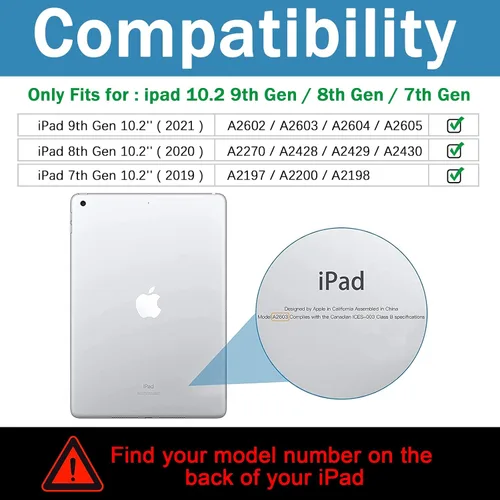 Vista 2 de Nitupai - Funda para iPad 10.2, funda para iPad de 9.ª / 8.ª / 7.ª generación, funda resistente a los golpes con protección robusta de 10.2 pulgadas