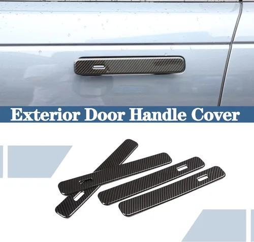 Vista 9 de 4 unids fibra de carbono ABS cromo para Land Rover Range Rover VELAR 2017 2018 coche exterior puerta manija accesorios