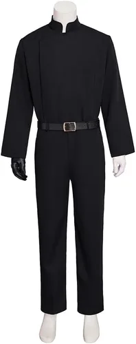 Vista 3 de Disfraz de cosplay de Luke para hombre, uniforme negro, disfraz de Jedi para Halloween