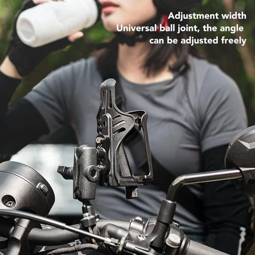 Vista 8 de Portavasos para motocicleta, portavasos de alta tenacidad, ajuste universal de nailon, jaulas para botellas de agua 3D para vehículos eléctricos
