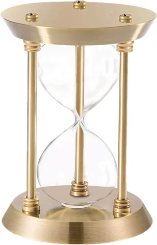 Vista 11 de SuLiao Reloj de arena con temporizador de arena de 1 minuto, reloj de arena de latón pequeño de 1 minuto, reloj retro de arena negra, reloj vintage