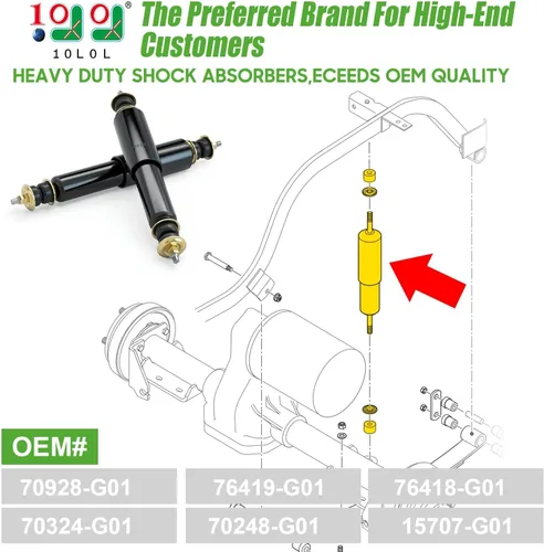 Vista 2 de 10L0L Amortiguador trasero delantero para carrito de golf mejorado para EZGO TXT 1994-up, EZGO Medalist & Marathon 1970-1994, OEM # 76418-G01
