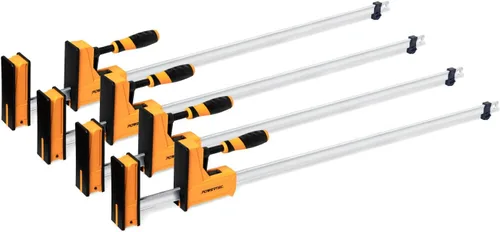 Vista 10 de POWERTEC 71368 Abrazaderas paralelas de 24 pulgadas para carpintería Abrazadera de 90 grados de barra de acero resistente con herramienta