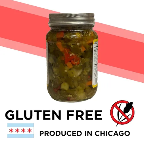 Vista 6 de SOUTHSIDE SMITTI'S - GIARDINIERA ESTILO ITALIANO - MEDIANO - 16 oz - Los mejores pimientos Giardiniera estilo Chicago - Receta original Southside