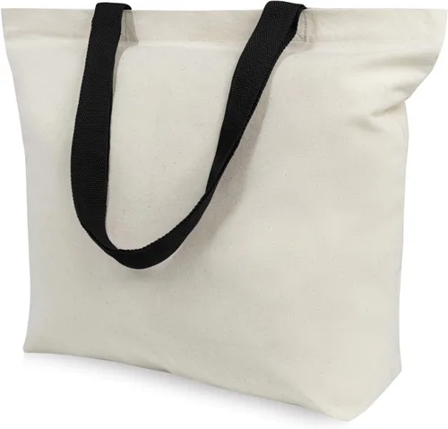 Vista 13 de TOPDesign Paquete de 2 bolsas de lona con cierre magnético, bolsas de compras reutilizables para comestibles, haz tus diseños creativos