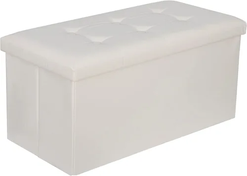 Vista 11 de ZenStyle Banco otomano de almacenamiento de 30 pulgadas, reposapiés plegable, banco largo de almacenamiento para zapatos con asiento acolchado