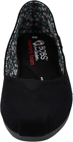 Vista 2 de Skechers BOBS - Zapatos planos estilo bailarina de felpa de lino para mujer