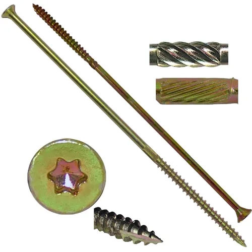 Vista 7 de 8 x 1 revestimiento exterior recubierto de bronce, tornillo de madera multiusos compatible con ACQ, cabeza plana Torx/Star Drive de 1 libra, 288