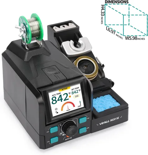 Vista 8 de YIHUA 982D SE 200W Kit de estación de soldadura con calibración automática