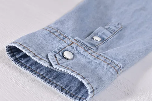 Vista 6 de Camisa vaquera de manga larga con doble bolsillo para hombre