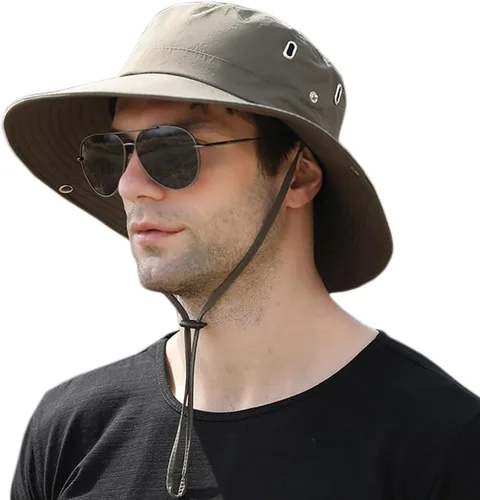 Vista 10 de Sombrero de sol plegable con protección solar UV, impermeable, transpirable, ala ancha