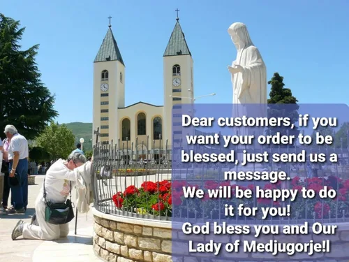 Vista 4 de Pulsera Medjugorje, Pulsera Rosario de Piedra Natural, Hecho a mano en Medjugorje, Cuentas de Piedra, Cuentas de Madera, Medalla Virgen María