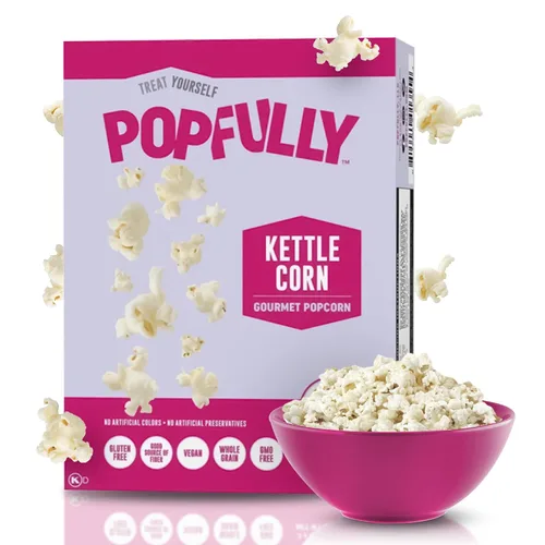 Vista 17 de POPFULLY Palomitas 94% libres de grasa totalmente explotadas, bolsas para compartir, sabor a mantequilla ligera, gran explosión, bolsas