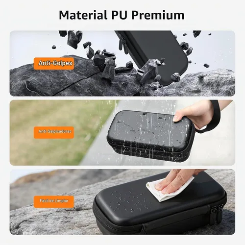 Vista 9 de AMAZEAR Funda de transporte portátil para DJI OSMO Pocket 4 / Xtra Muse, Pocket4 accesorios bolsa rígida para protección, almacenamiento Negro
