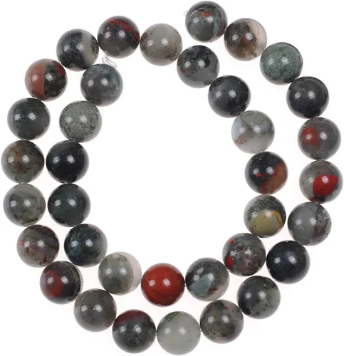 Vista 3 de Cuentas de piedra de sangre africana natural de 0.236 pulgadas, cuentas de piedras preciosas coloridas para hacer joyas, regalos para mujeres