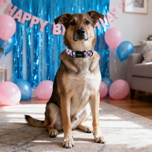 Vista 63 de DOGWONG Collar para perro de San Valentín, collar ajustable de algodón con corazón de caramelo azul, perfecto para perros pequeños a medianos