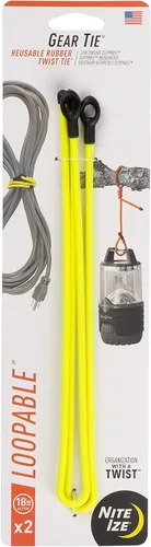 Vista 9 de Nite IZE Gear Tie Loopable, el original lazo de goma reutilizable con lazo integrado resistente, 12 pulgadas, negro, paquete de 2, fabricado
