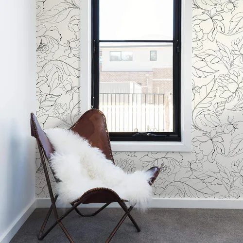 Vista 3 de Walls By Me Papel tapiz extraíble floral beige 9819-2 pies x 4 pies