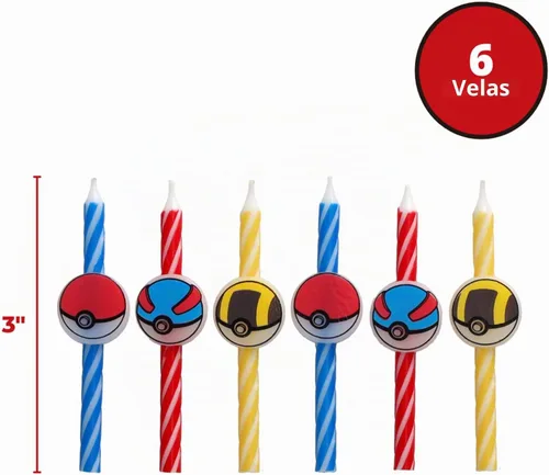 Vista 3 de Pokèmon - Velas de cumpleaños Decoración de pastel de fiesta 6