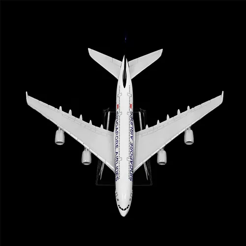 Vista 3 de 24-Hours Singapore Airlines A380 Aleación Metal Avión Modelos Fundido a presión 1:400