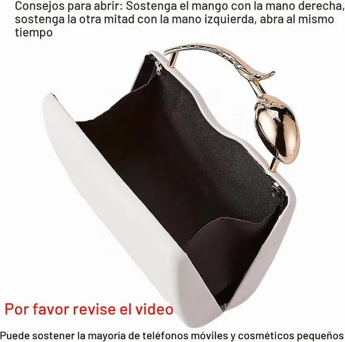 Vista 3 de Bolso de mano de noche para mujer, fiesta de boda formal 1 beige.