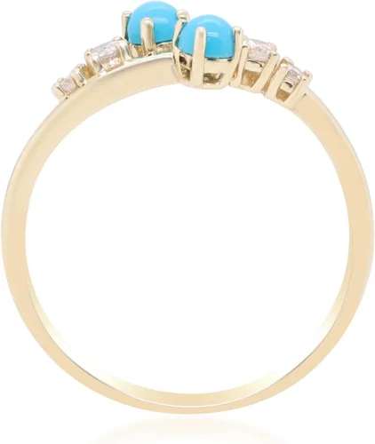 Vista 3 de Gin & Grace Anillo de oro amarillo de 10 quilates con diamantes para mujer