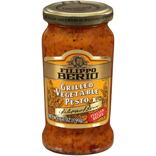 Vista 10 de Filippo Berio Pesto, albahaca vegana a base de plantas, tarro de vidrio de 6.7 onzas, vegetariano, sin lácteos, sin gluten