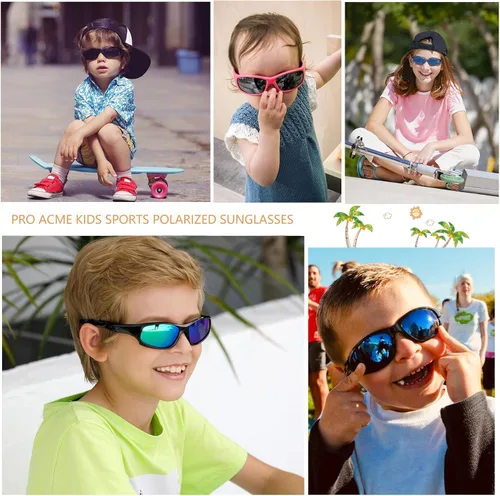 Vista 4 de Pro Acme TR90 Gafas de sol deportivas polarizadas irrompibles para niños y niñas