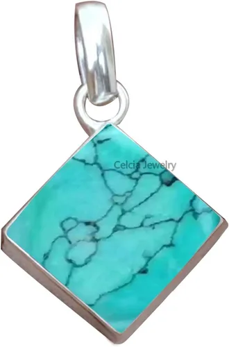 Vista 23 de Colgante de plata de ley 925 maciza para hombres y mujeres, auténtico ónix negro plano, cuadrado, colgante único hecho a mano para ella y él