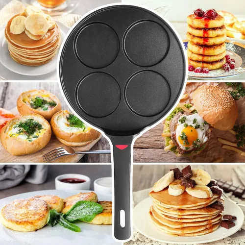 Vista 5 de Sartén para Panqueques Antiadherente - Adecuada para Todas las Estufas y Cocinas de Inducción, Plancha Mini Silver Dollar de 10.5 Pulgadas