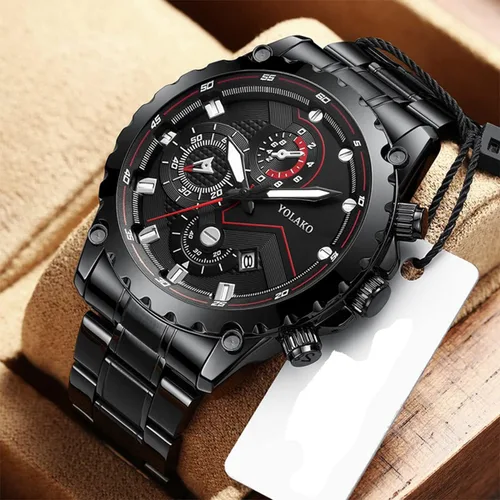 Vista 4 de Men's Fashion Stainless Steel Watches Quartz Watches Waterproof Chronograph Automatic Watch Wristwatches Stainsteel Steel Band Waterproof Watch