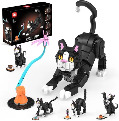 Vista 10 de Kit de construcción de robot STEM 5 en 1, juguetes de robot RC para Negro
