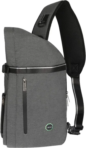 Vista 15 de bolso bandolera grande, mochila para portátil, bolso de mensajero cruzado, mochila de viaje para el hombro (A-Negro)