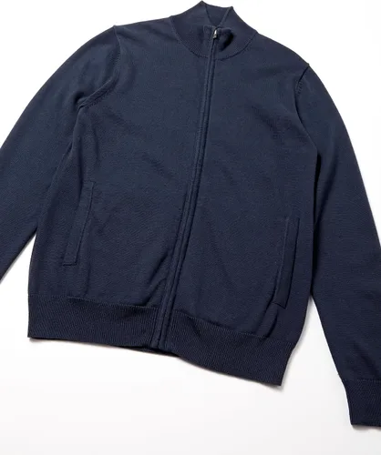 Vista 4 de Tienda Essentials - Suéter de algodón con cremallera completa para hombre