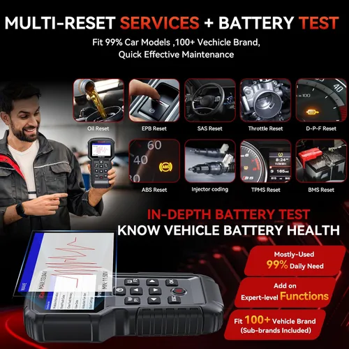 Vista 7 de iCarsoft TPMS V800 Herramienta de programación y reaprendizaje TPMS con 4 sensores - Escáner de diagnóstico OBD2